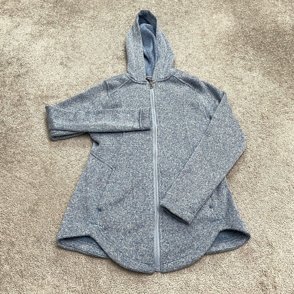 Eddie Bauer Radiator Fleece Hoodie Sweatshirt Womens Small Blue Full Zip Outdoor